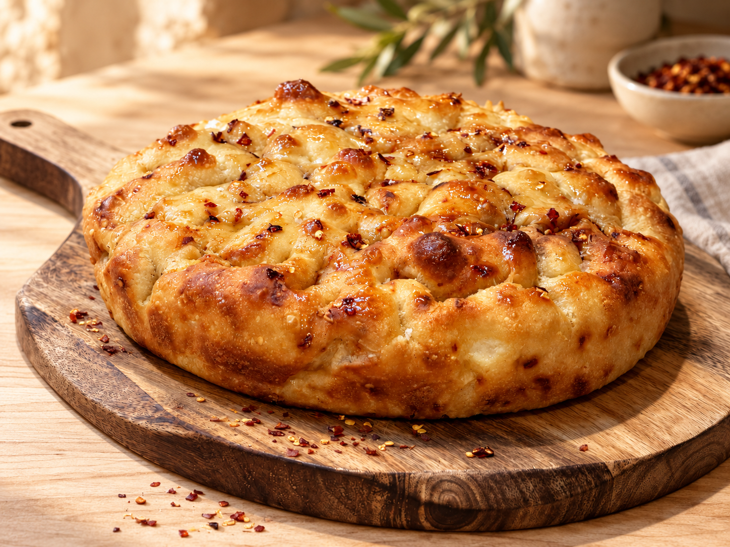Hot honey sourdough focaccia